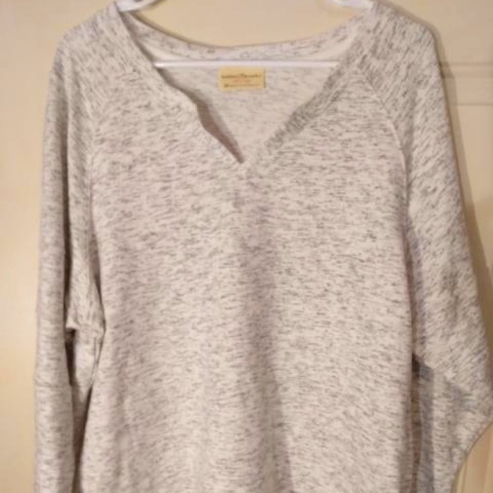 Bobbie Brooks Plus Size 3XL Gray/White Mixed Shirt